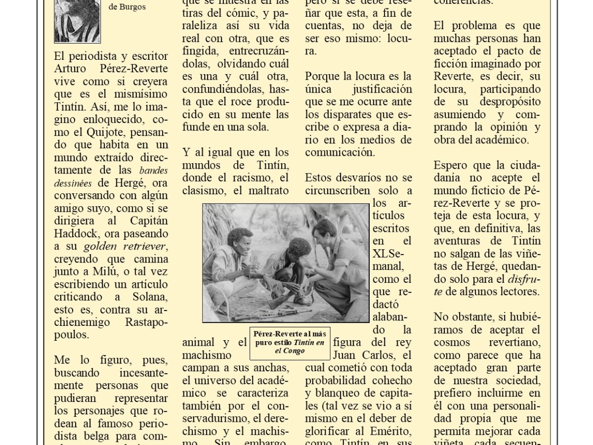 Arturo Pérez-Reverte, el Tintín&nbsp;español
